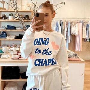 Women's Fiancé White Crew Neck Sweater